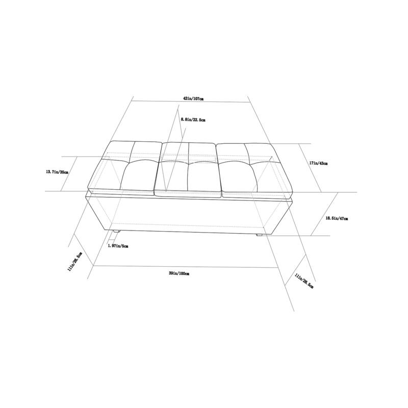 Tray Storage Ottoman with Lift Up Lids