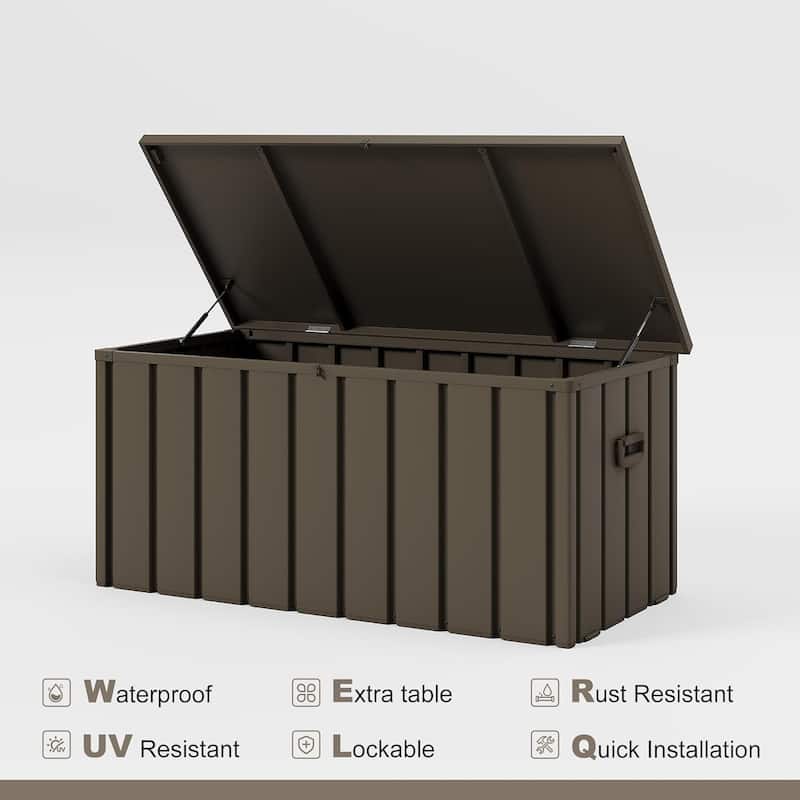 PURPLE LEAF Outdoor Deck Box Waterproof Lockable Storage Box Container with Lid
