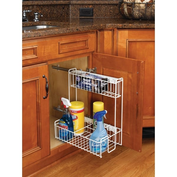 Chrome Under Sink Caddy with 2 Shelves by Rev-A-Shelf