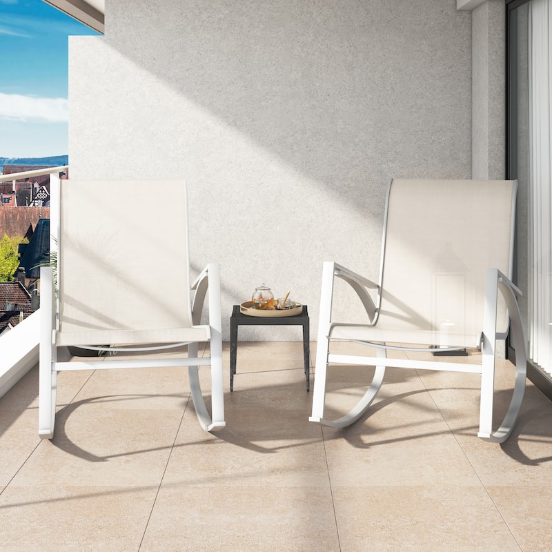 Corvus Antonio Outdoor Sling Fabric Rocking Chair