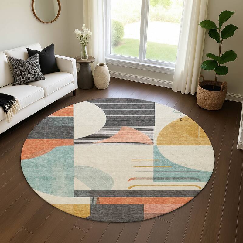 Premium Washable Super Soft Contemporary Mayfield Rug - Gray - 8' x 8'