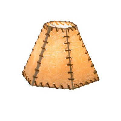 7 In. Wide X 5 In. High Faux Leather Tan Hexagon Shade