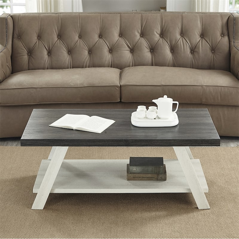 Athens Contemporary Replicated Wood Shelf Coffee Table