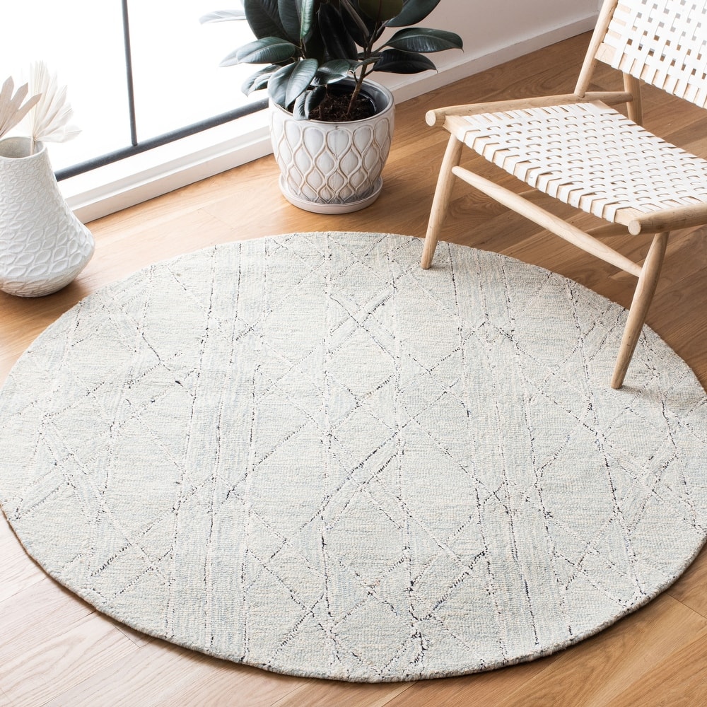SAFAVIEH Handmade Micro-Loop Bernie Modern Wool Rug