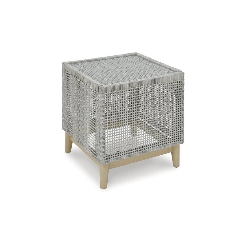 Signature Design by Ashley Seton Creek Gray Outdoor End Table - 21.63" W x 21.63" D x 23.25" H