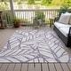 preview thumbnail 1 of 7, Machine Washable Indoor/ Outdoor Chantille Modern Palms Rug Purple - 10' x 14'
