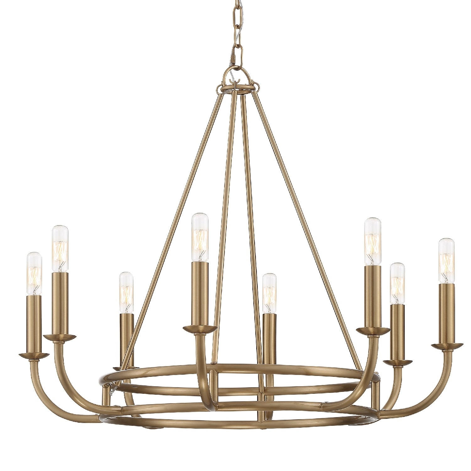 Bailey 8 Light Aged Brass Chandelier - 28'' W x 22'' H