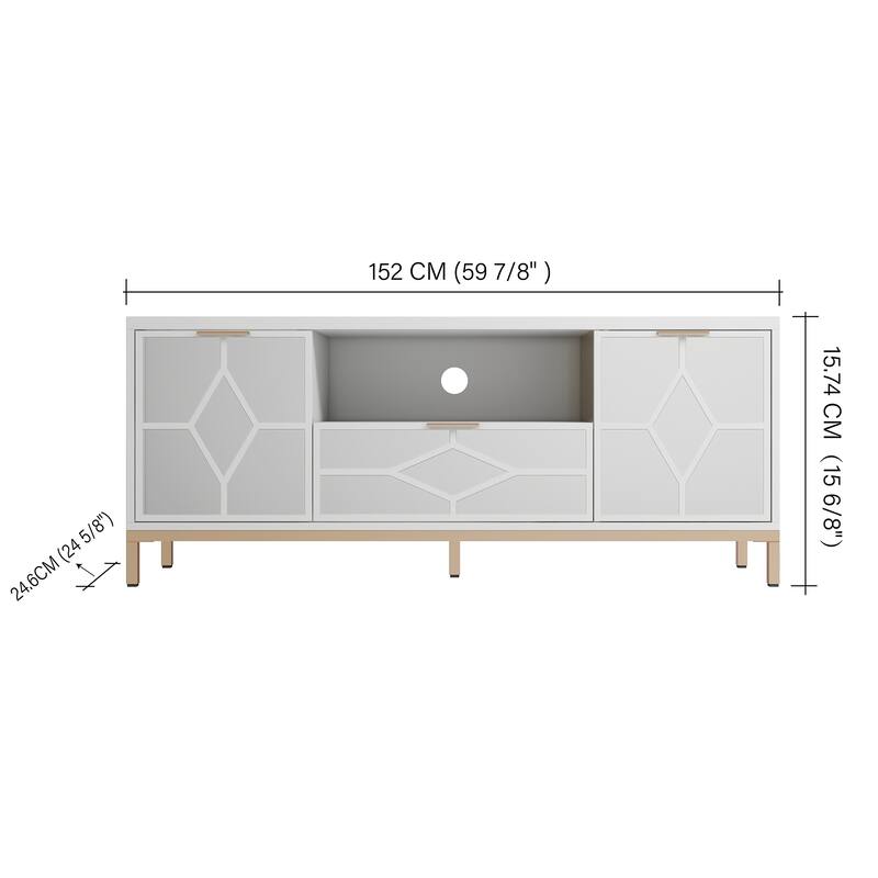 60" Wood Media Console Modern TV Stand
