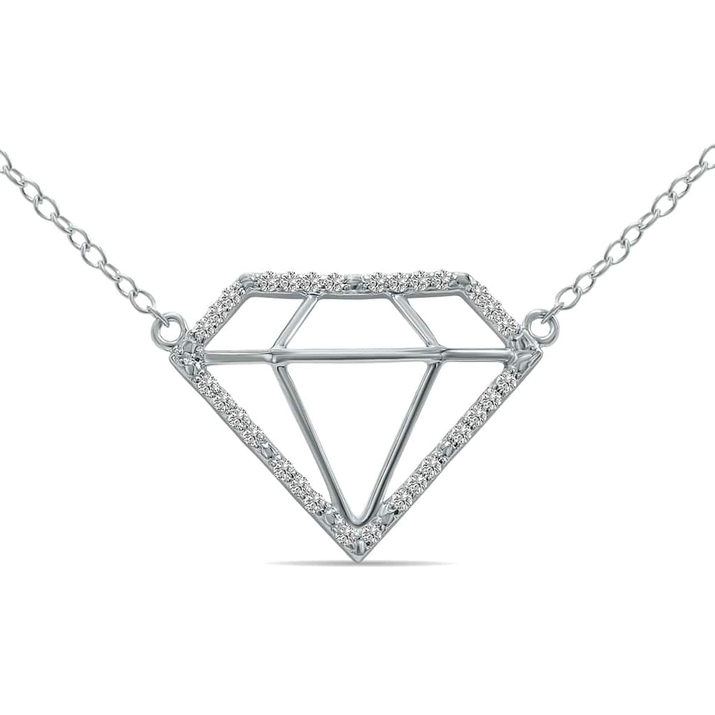 Marquee 1/7 Carat TW Lab Grown Diamond Necklace in .925 Sterling Silver (F-G Color, VS1-VS2 Clarity)