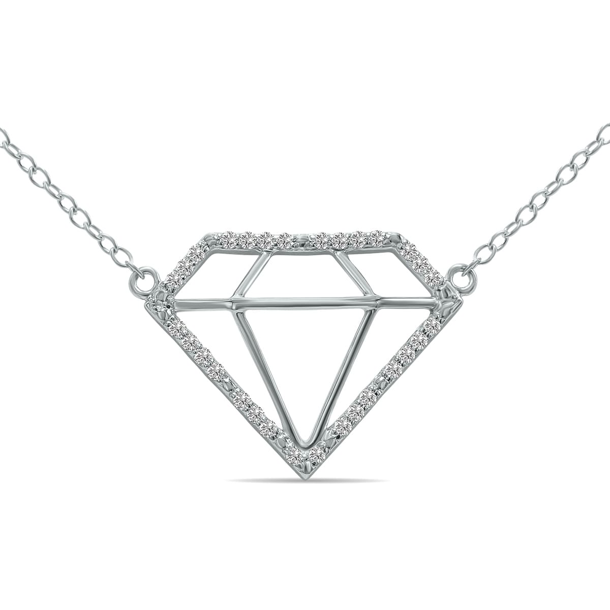 Marquee 1/7 Carat TW Lab Grown Diamond Necklace in .925 Sterling Silver (F-G Color, VS1-VS2 Clarity)