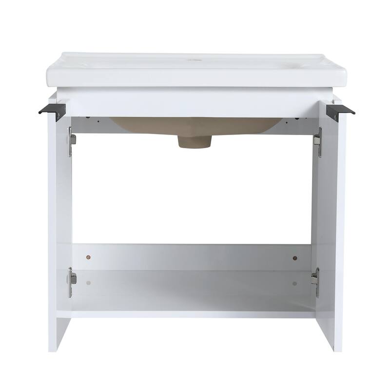 ARTCHIRLY 24/36/48/60/72/84 Inch Bathroom Vanity with Sink, Floating Bathroom Vanity with Soft Close Door and Shelf