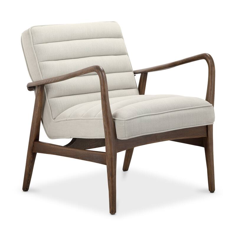 Aurelle Home Ash Wood and Upholstery Arm Chair - 30" wide x 27" deep