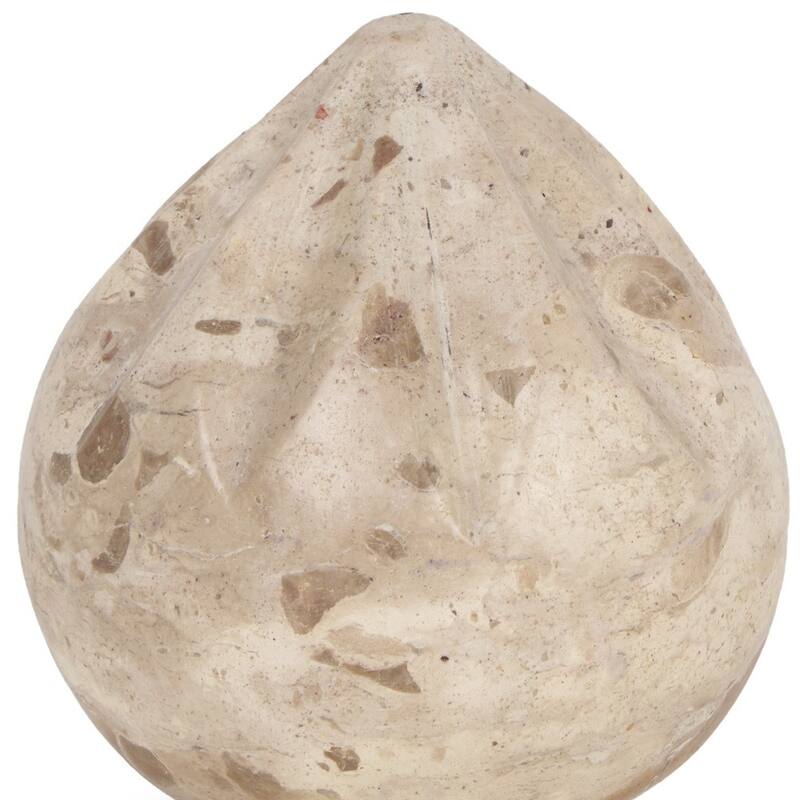 HomeRoots 3" Beige Marble Modern Abstract Tabletop Sculpture - 3.16 in. x 3.35 in. x 3.16 in.