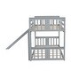 preview thumbnail 4 of 5, Twin Over Twin Size Bunk Bed with Slide and Ladder