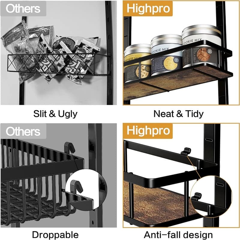 8-Tier Over the Door Pantry Organizer - 13"D x 5.5"W x 65"H