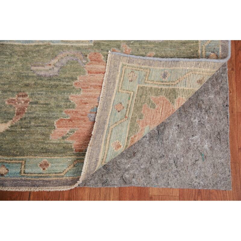 Hand Knotted Oriental 100% Wool Carpet Transitional All-Over Purples Oushak Area Rug - 9' 10'' X 8' 0''