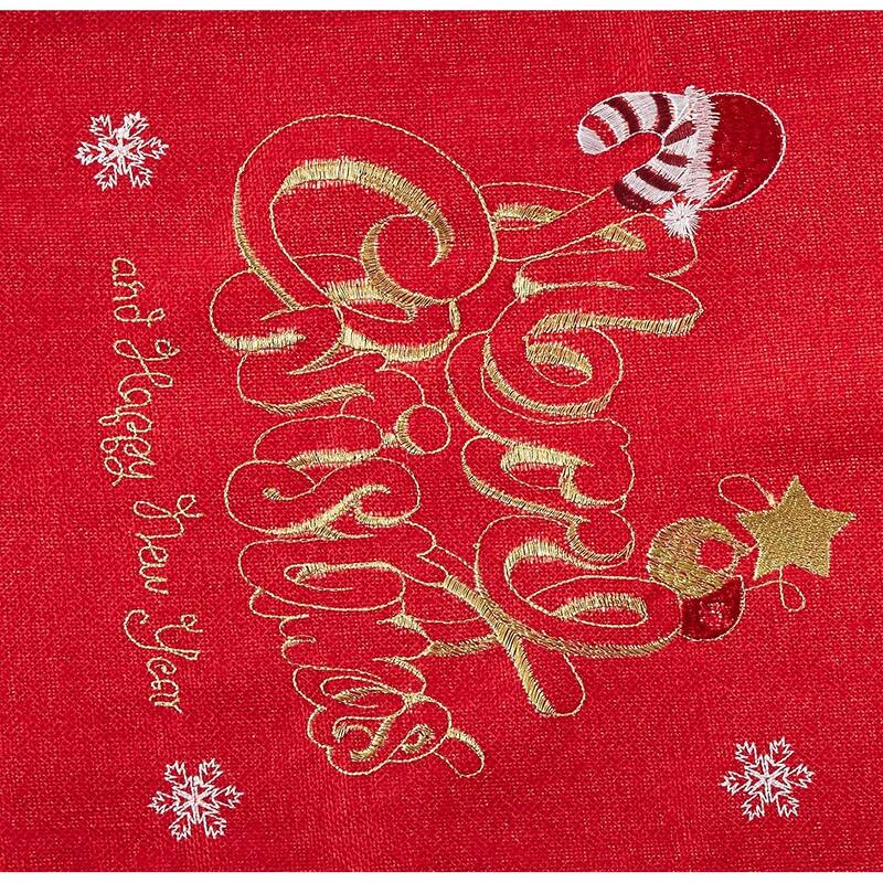 Violet Linen Seasonal Xmas Christmas Holiday Glories Pattern, 13 Inch by 70 Inch, Decorative Table Runners