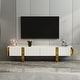 preview thumbnail 4 of 59, 79 inch Wood TV Stand Partial Assembly Entertainment Center Modern Media Console with Drawers and Storage Cabinets White and Gold