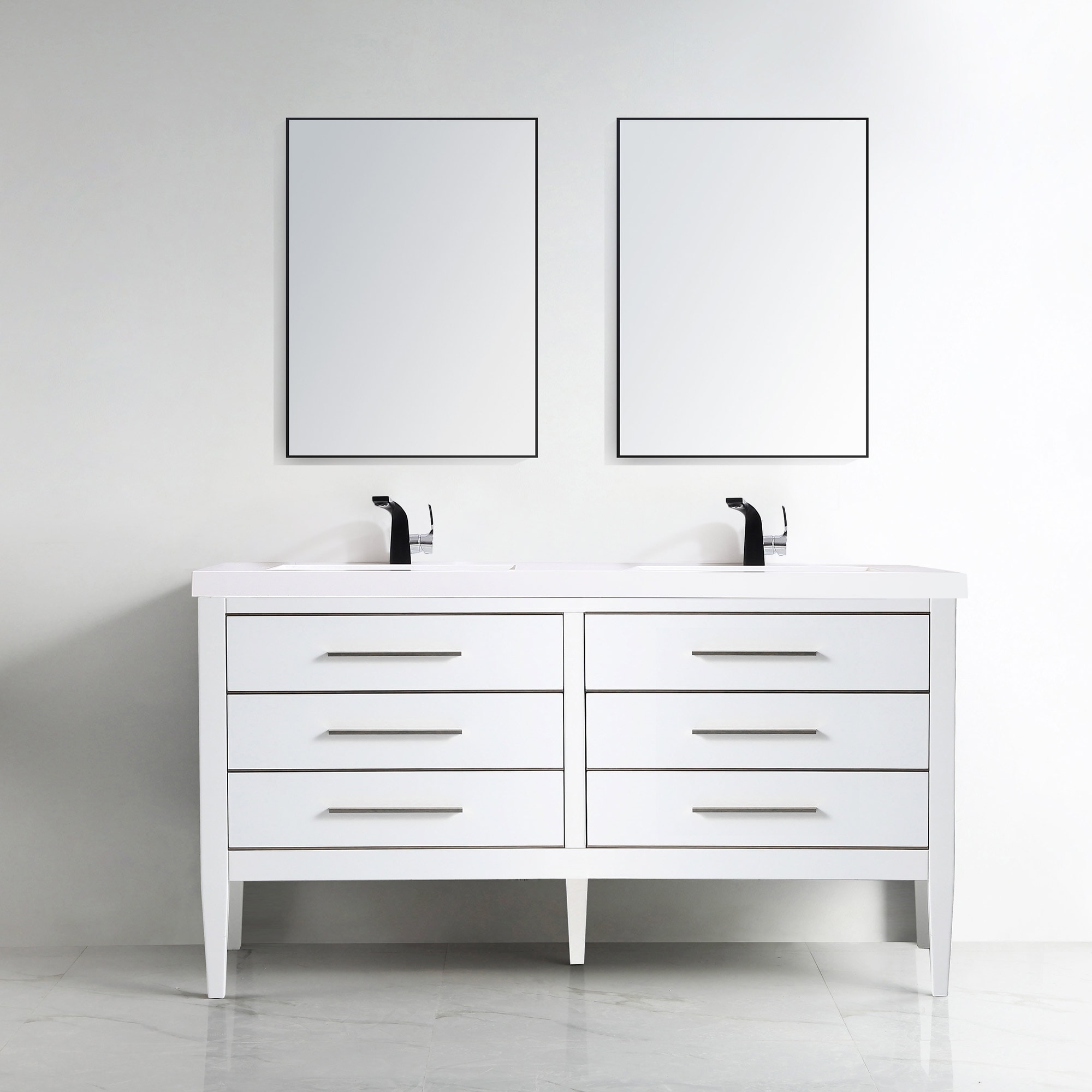 Ayer 60" Double Bathroom Vanity Set