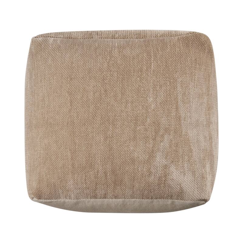 Sevita Transitional Solid Chenille Indoor Pouf
