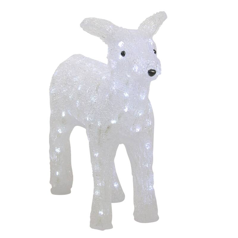 18" Lighted Acrylic Baby Reindeer Christmas Outdoor Decoration - Clear