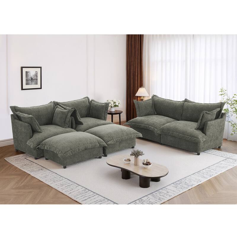6-Piece Chenille Cloud Modular Living Room Set