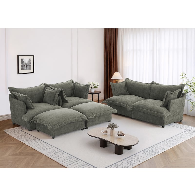 Cloud Chenille Upholstered Modular Sectional Sofa