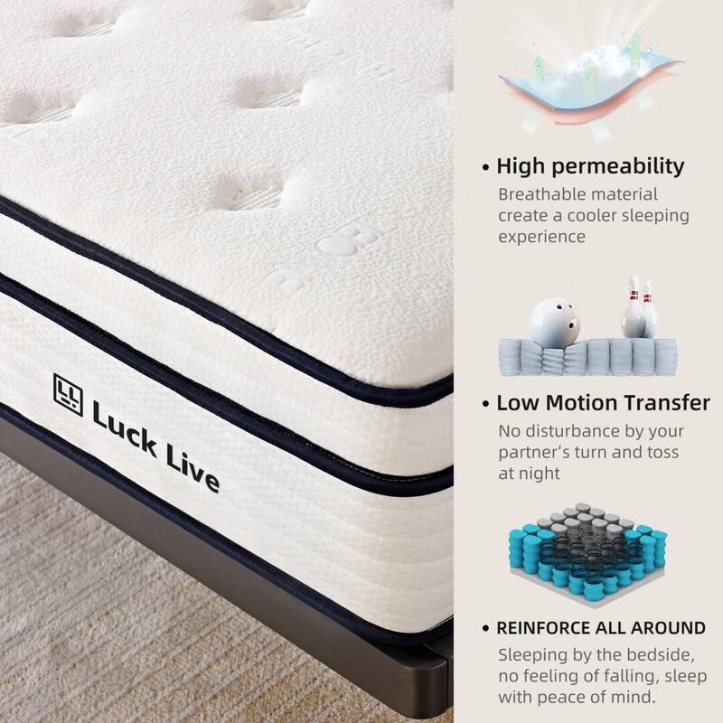 12 inch Gel Memory Foam Independent Bagged Spring Mattress in a Box