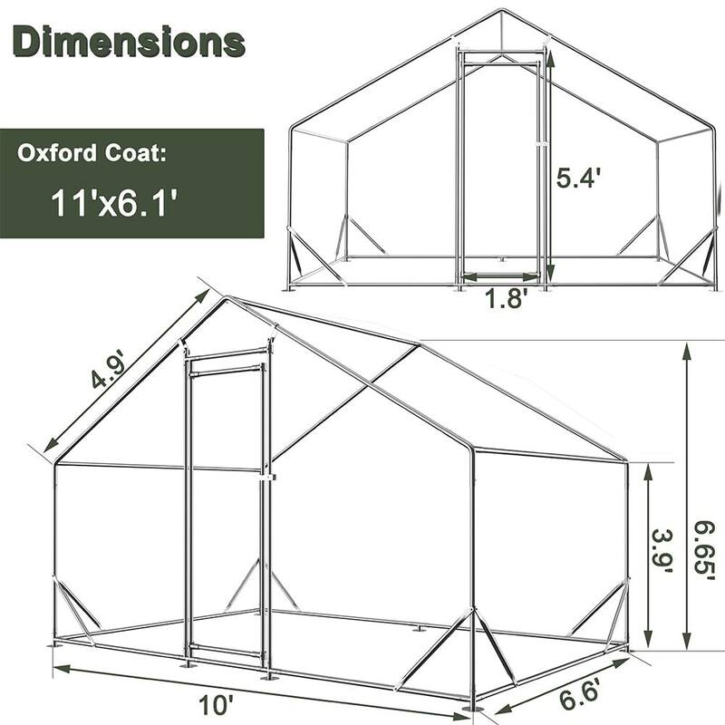 Large Metal Chicken Coop Walk-in Poultry Cage Chicken Run Pen Dog Kennel Duck House