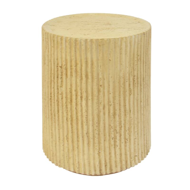 MGO Cylindrical Side Table with Wood-like Texture, Antique Brown