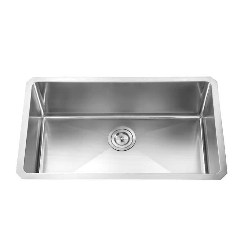 Dowell Undermount Single Bowl Stainless Steel Kitchen Sink - Small Radius Corners - 28W x 16L x 10D