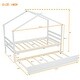 preview thumbnail 2 of 17, Twin Size House-Shaped Bed with Trundle