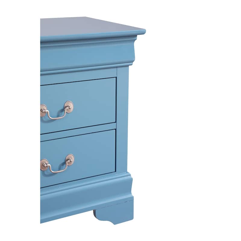 Teal Nightstand 24x22x16 with One Spacious Drawer, Compact Bedside Table for Storage and Bright Contemporary Bedroom Decor