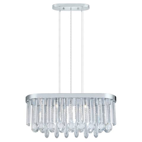 Eglo Calaonda 7-Light Chrome Oval Pendant with Clear Crystals