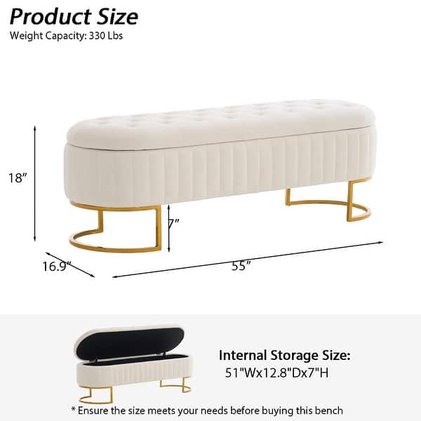 dimension image slide 1 of 6, Velvet Storage Bench for Bedroom
