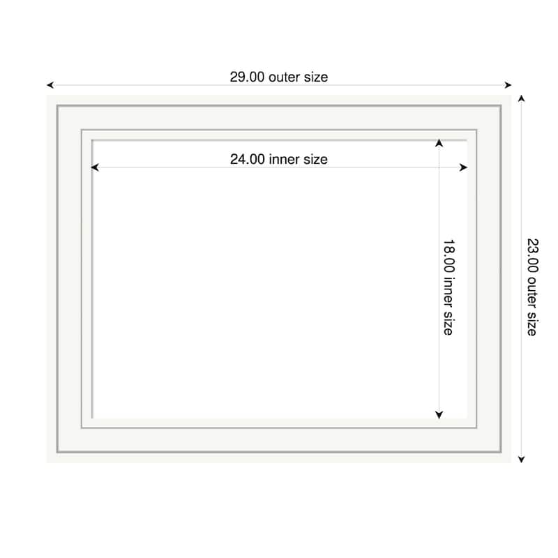 Amanti Art Craftsman White Framed Dry Erase Magnetic Board - 29 x 23 in