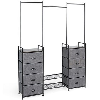 Shop Costway 8 Drawer Fabric Dresser Hanger Shoe Rack
