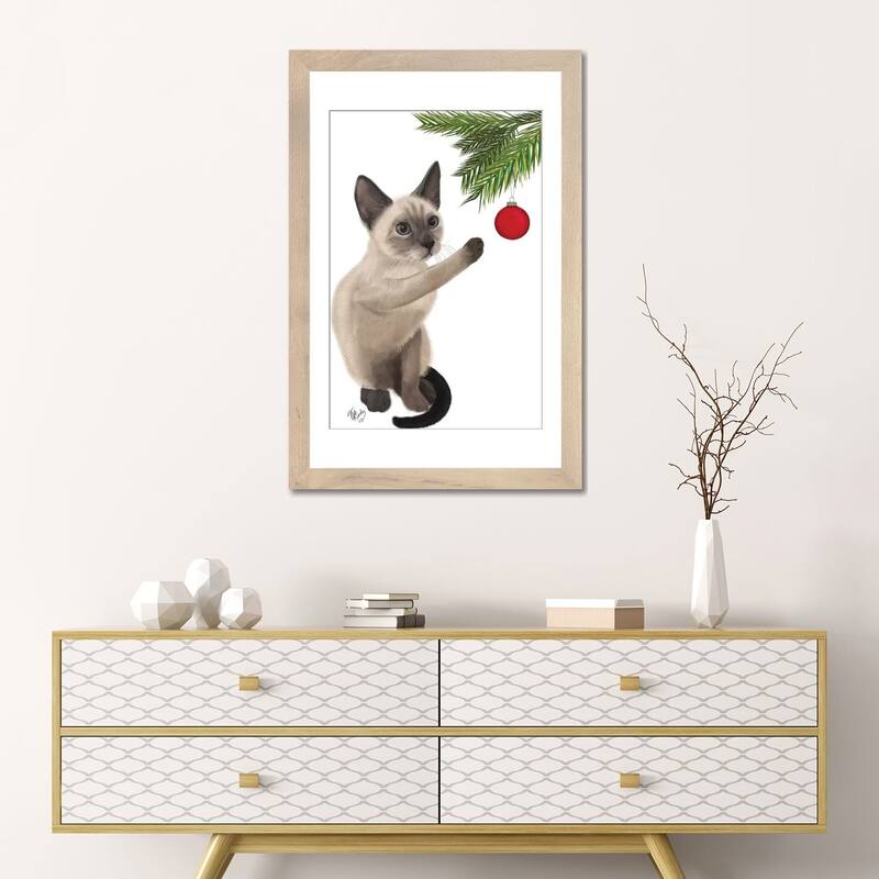 iCanvas "Siamese Cat and Bauble" by Fab Funky
