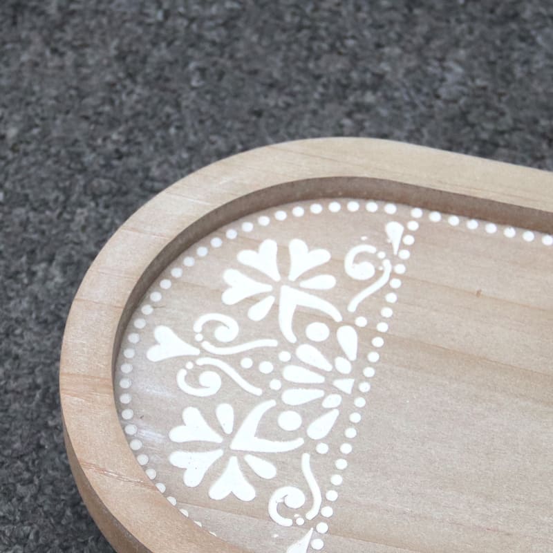 Wooden Pedestal Stand with Carved Detail,Display Stand for Candles,Plants,Soap - 9.63 X 1.63