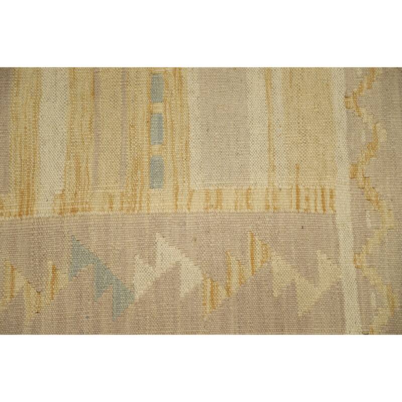 Hand Woven Oriental 100% Wool Carpet Southwestern Tribal Yellow & Gold Kilim Area Rug - 5' 1'' X 3' 1''
