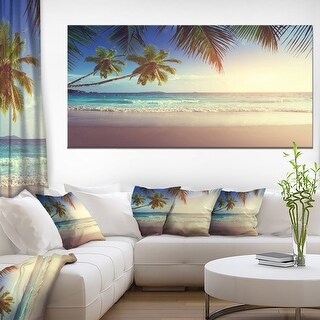 Typical Sunset on Seychelles Beach - Extra Large Seascape Art Canvas ...