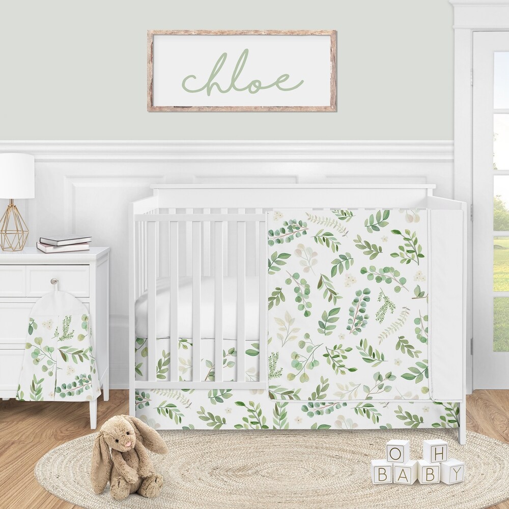 green crib set