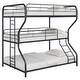 preview thumbnail 3 of 8, Black Full over Twin over Full Metal Triple Bunk Bed with Ladder