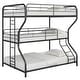 preview thumbnail 3 of 8, Black Full over Twin over Full Size Metal Furniture Triple Bunk Bed with Ladder and Fence for Bedroom