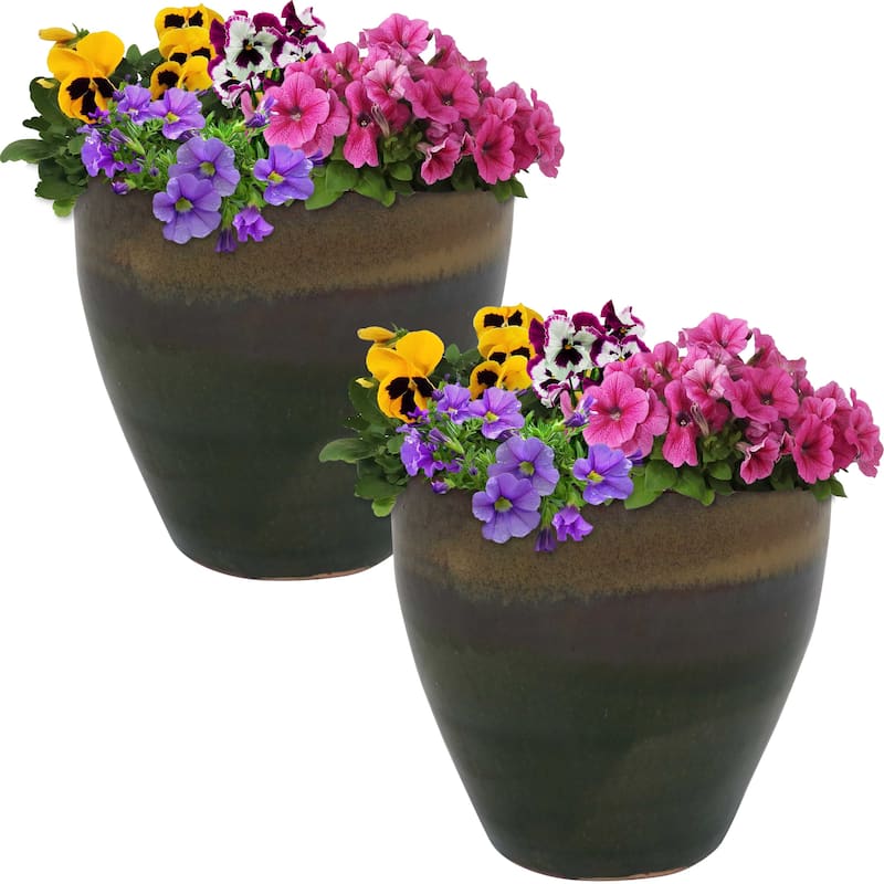 Resort Ceramic Planter - Set of 2 - 10-Inch