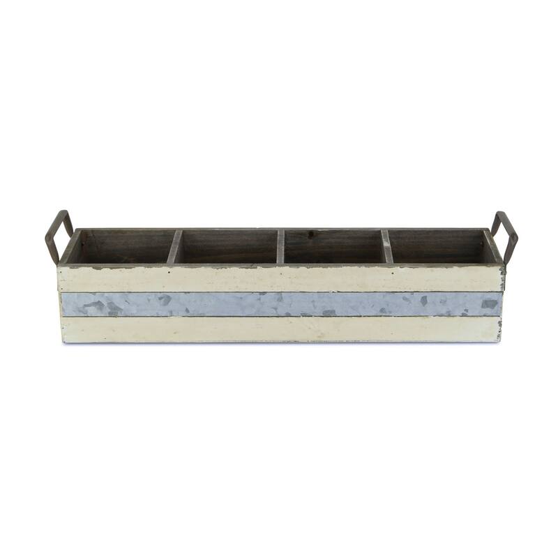 Brown Wooden 3 Slot Storage Caddy