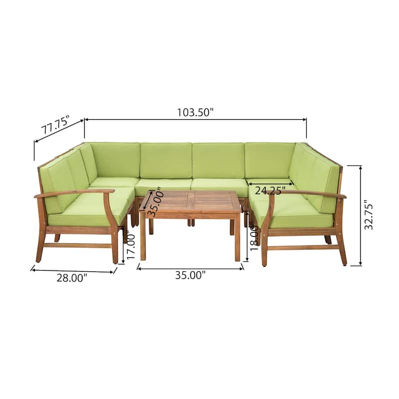 Perla Outdoor 9-piece Sectional Sofa Set by Christopher Knight Home