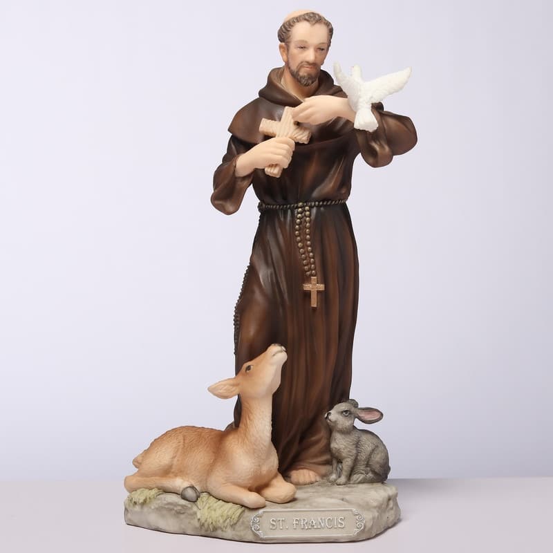 6.1 inches Height Polyresin Saint Francis of Assisi Multicolor Finish Figurine