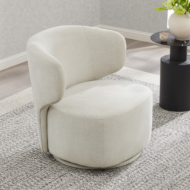 Charlie Modern Upholstered Swivel Accent Chairs with Wrap Around Back Bed Bath Beyond 39679990