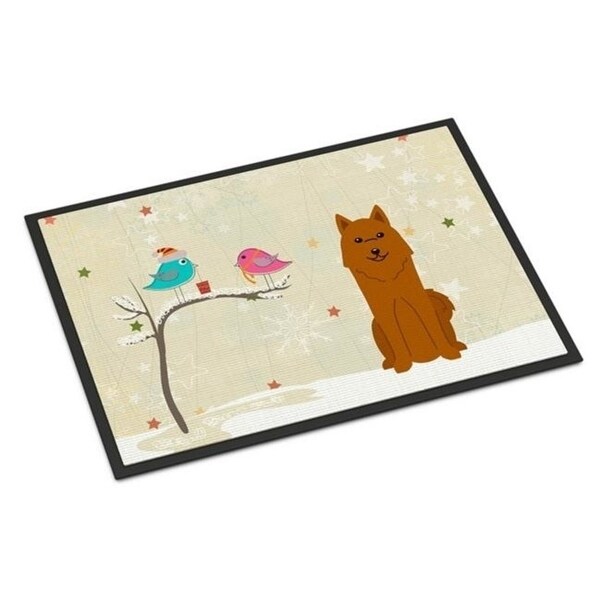 Carolines Treasures BB2494MAT Christmas Presents Between Friends Karelian Bear Dog Indoor or Outdoor Mat 18 x 0.25 x 27 in.